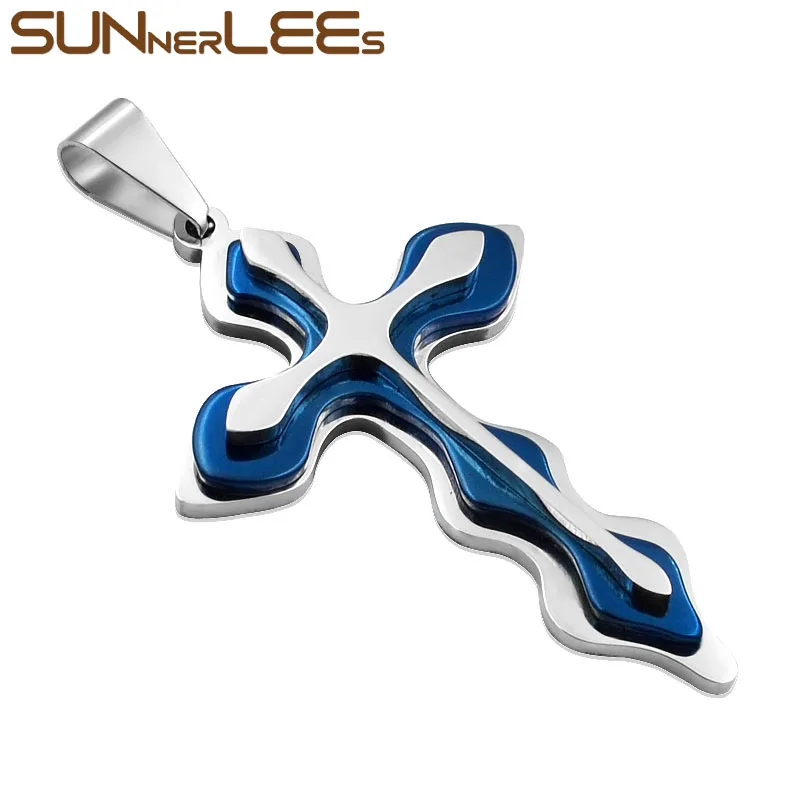 SUNNERLEES кулон из нержавеющей стали 316L крест Иисуса Христа ожерелье византийская