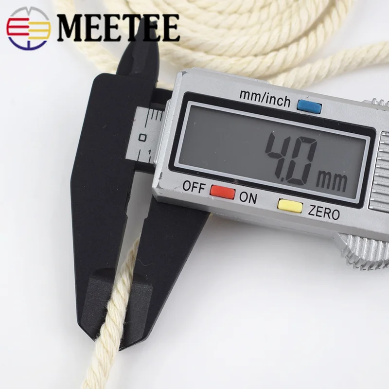 Meetee 4mm X100m Natural Cotton Macrame Cord Beige Rope DIY Wall Hanging Plant Hanger Craft Home Textile Deco Accessories AP266|Шнуры| |