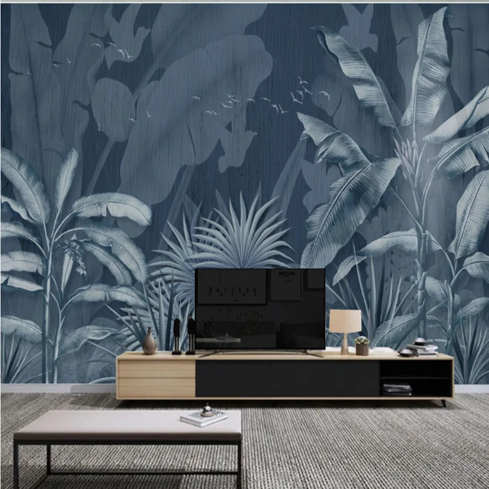 manufacturers custom Nordic tropical plant forest living room bedroom background wallpaper mural | Обустройство дома