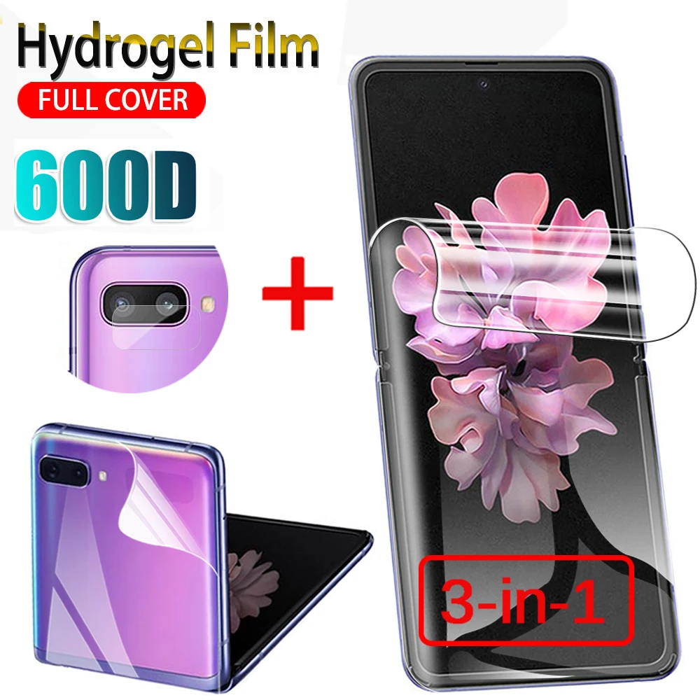 3-в-1 Гидрогелевая пленка для защиты экрана с объективом камеры Samsung Galaxy Z Flip 3 5G