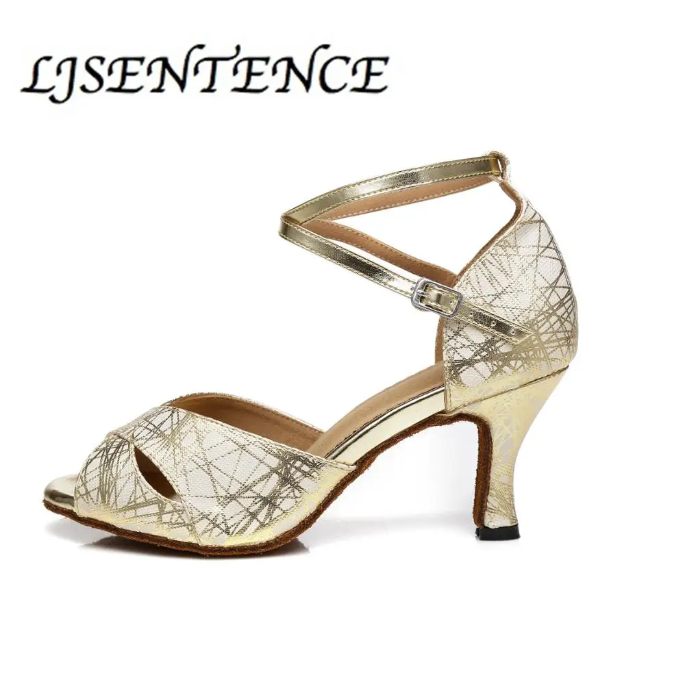 Латинская Сальса Бальные вечерние танцевальные туфли из искусственной кожи