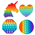 Популярные радужные поп-игрушки, Бабочка, пузырьки, сенсорные игрушки-снятие стресса, силиконовые игрушки для снятия давления, сжимаемые игрушки