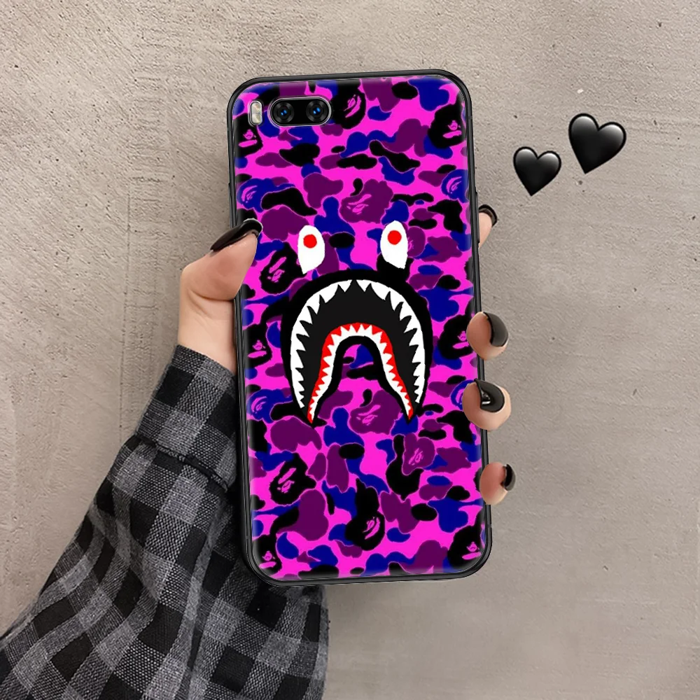 

fashion-bapes-brand Phone case For Xiaomi Mi Max Note 3 A2 A3 8 9 9T 10 Lite Pro Ultra black silicone cell cover fashion prime