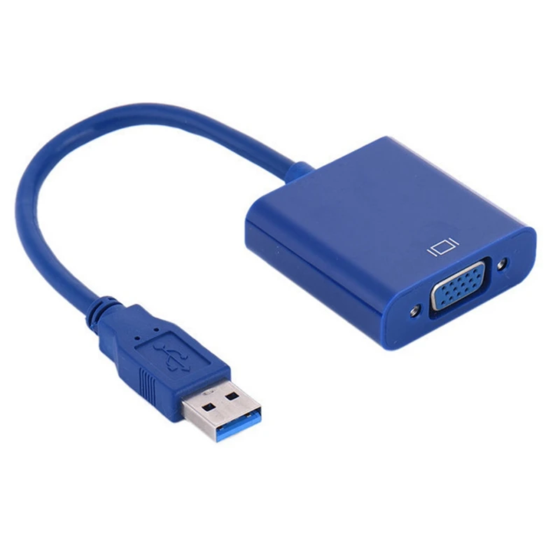 Внешний адаптер 1080P USB3.0 к VGA видеокабель без драйвера для Windows США синий|Кабели VGA| |
