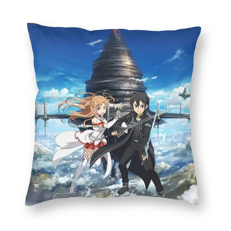 

Nordic Style Sword Art Online Throw Pillow Cover Decoration Kirito And Asuna Cushion Cover 45x45cm Pillowcover for Living Room