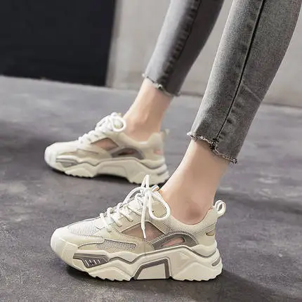 Baotou hole shoes female 2020 summer new heightened daddy thick bottom hollow breathable casual | Обувь