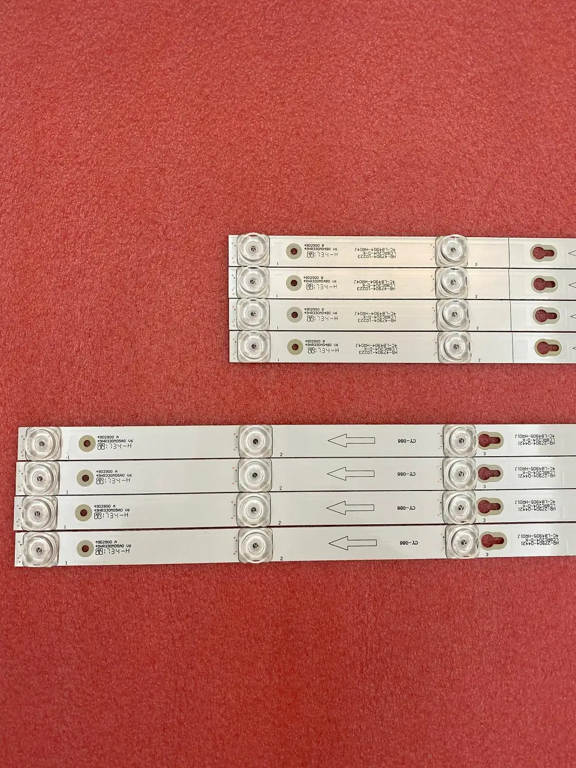 

5set=40pcs LED Backlight strip for 49S405 2D02900 2D02899 LVF490CSOT D49A620U 49D2900 A B 49HR330M04B0 49HR330M05A0 V6 U49P6066
