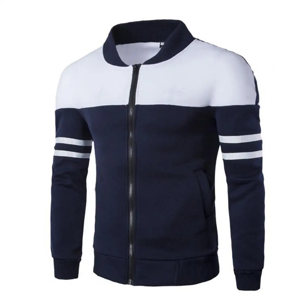 

Мужская осенне-зимняя куртка на молнии с длинными рукавами и карманами