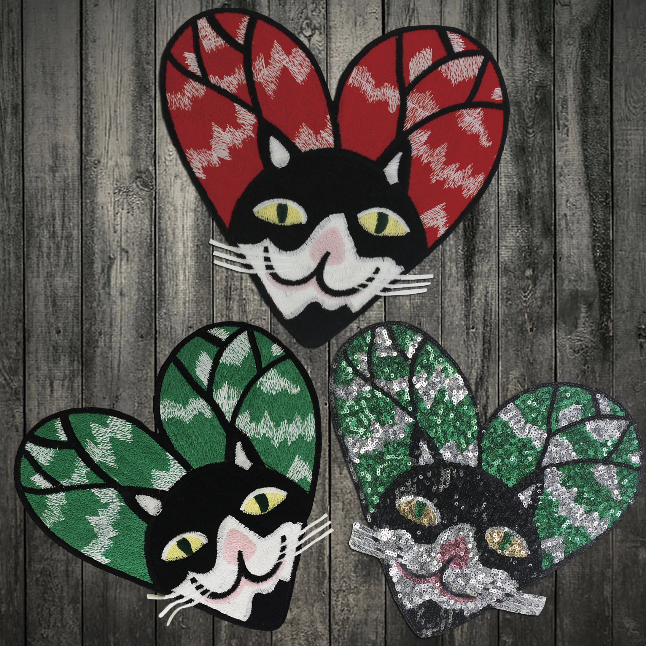 Вышивка любящее сердце кошка Патчи DIY Швейные тканевые буквы знак пришиван на