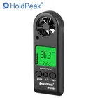 Мини-анемометр HoldPeak HP-816B с диапазоном скорости ветра 0,3-30 мс и измерением температуры ветра