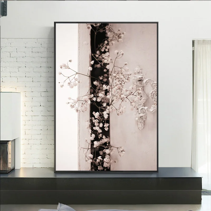 

White Floral Plant Poster Modern Wall Decoration Canvas Art Painting for Living Room Bedroom Decoration