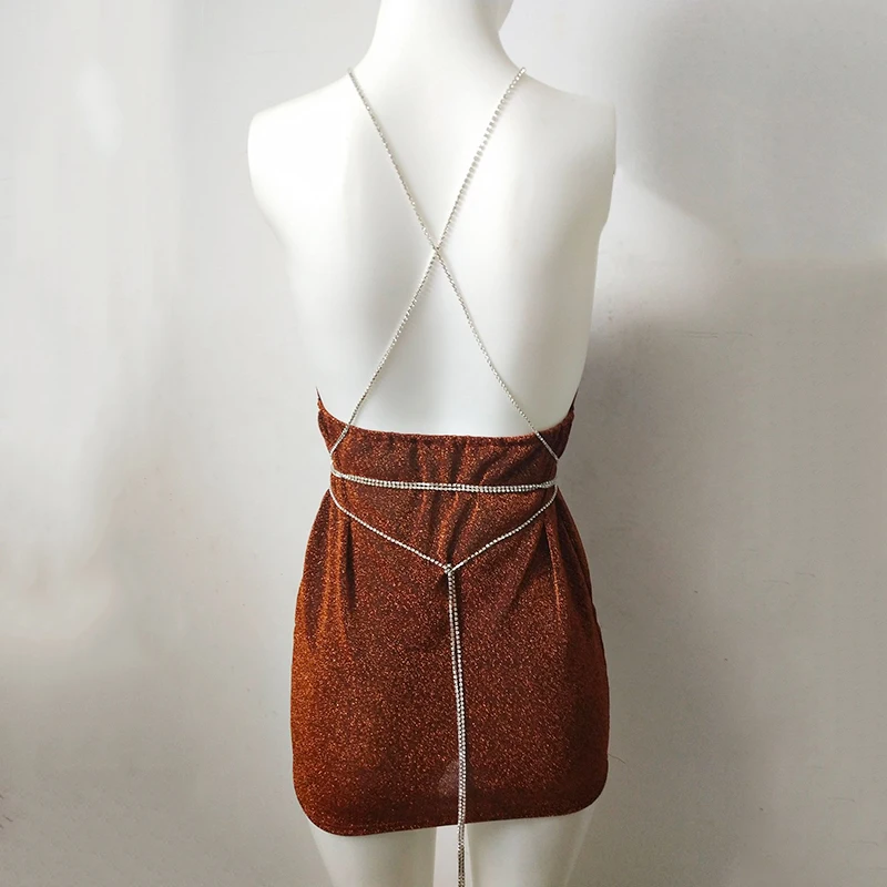 Шикарное мини платье для женщин сексуальное с вырезами бретельками крест