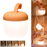 led night light touch sensor usb rechargeable dimming light clock light bedside bedroom lamp