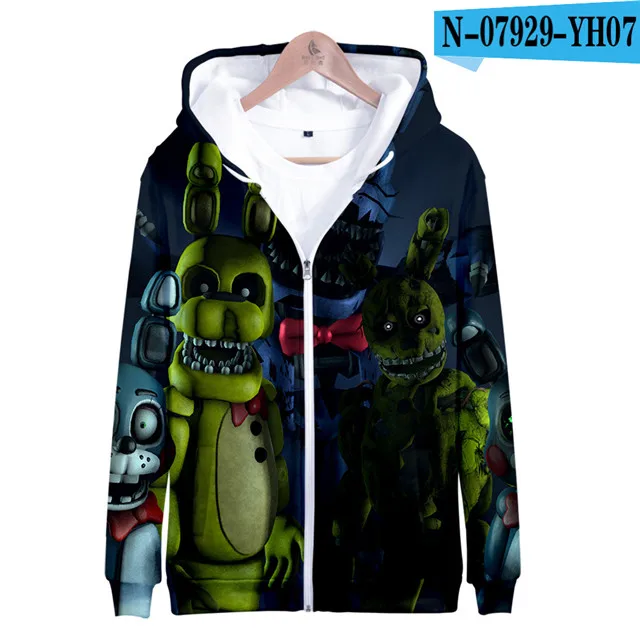 3dLL-827 Толстовки с 3D-принтом «пять ночей с Фредди»; FNAF; детская толстовка на молнии для мальчиков; осенне-зимняя куртка; пальто; одежда - Цвет: 3dLL-827