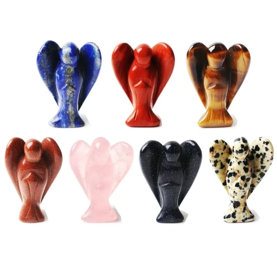 1 шт. натуральный кристалл ручная работа драгоценный камень ангел Guardian Фигурка