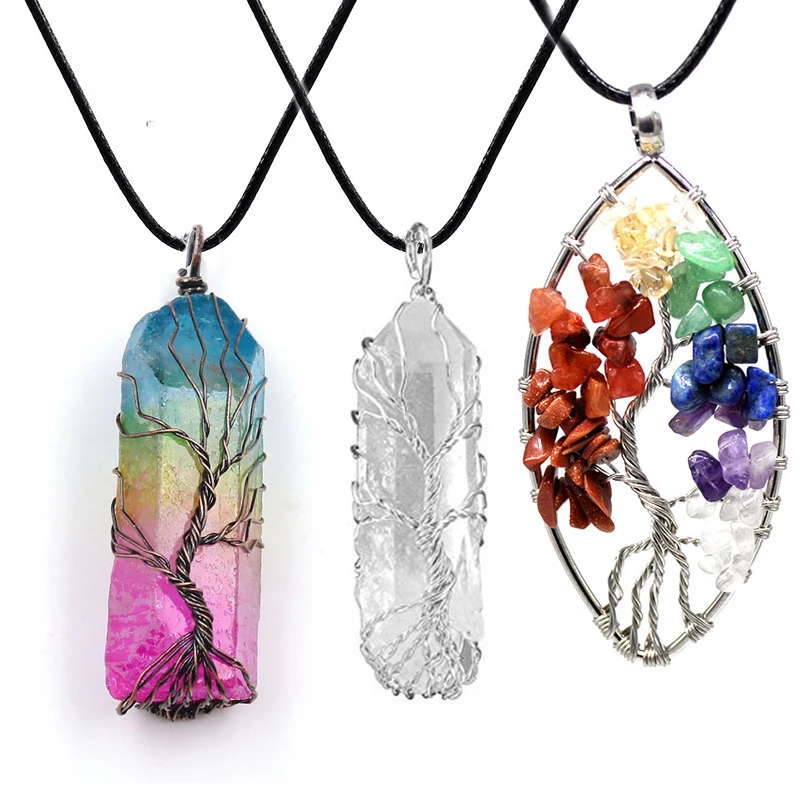 Ожерелье и кулон с радужным кристаллом 7 чакр|Подвески| |