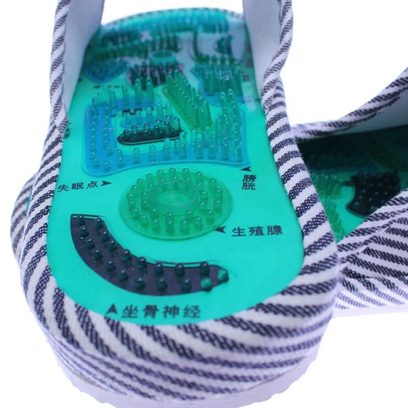 Мужские массажные тапочки для ног с иглоукалыванием и сеткой шиацу Обувь