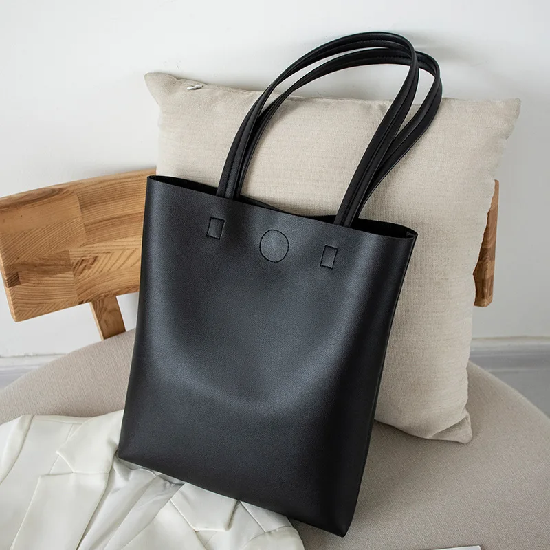 

Fashion Simple Elegant Lady PU leather Tote Shoulder Bag Girls School Book Bag Handbag Tote