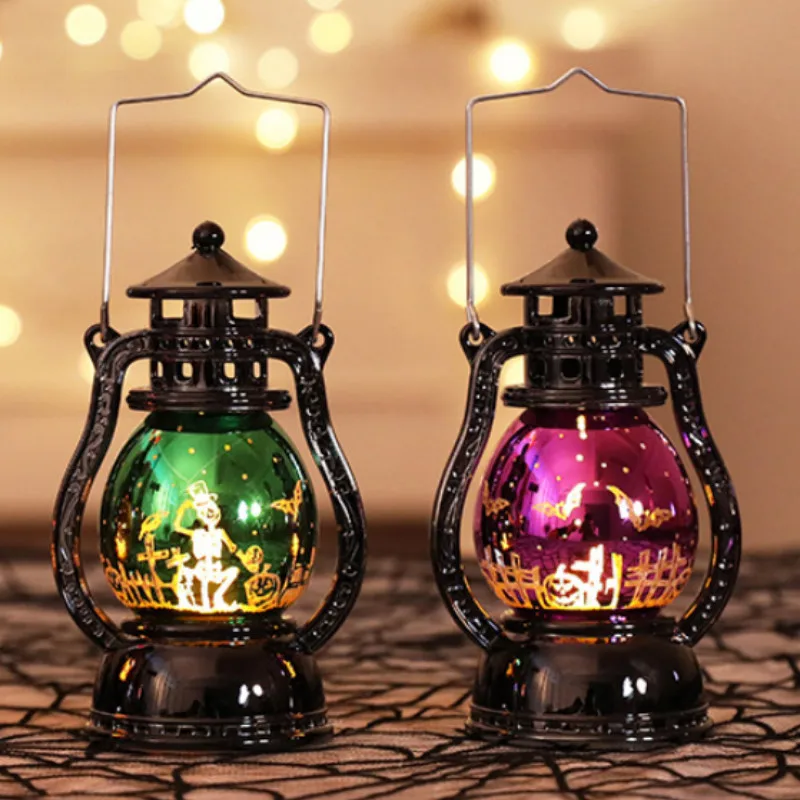 1 шт. Хэллоуин Ретро небольшые масленые лампы трюк или лечения серой древесины