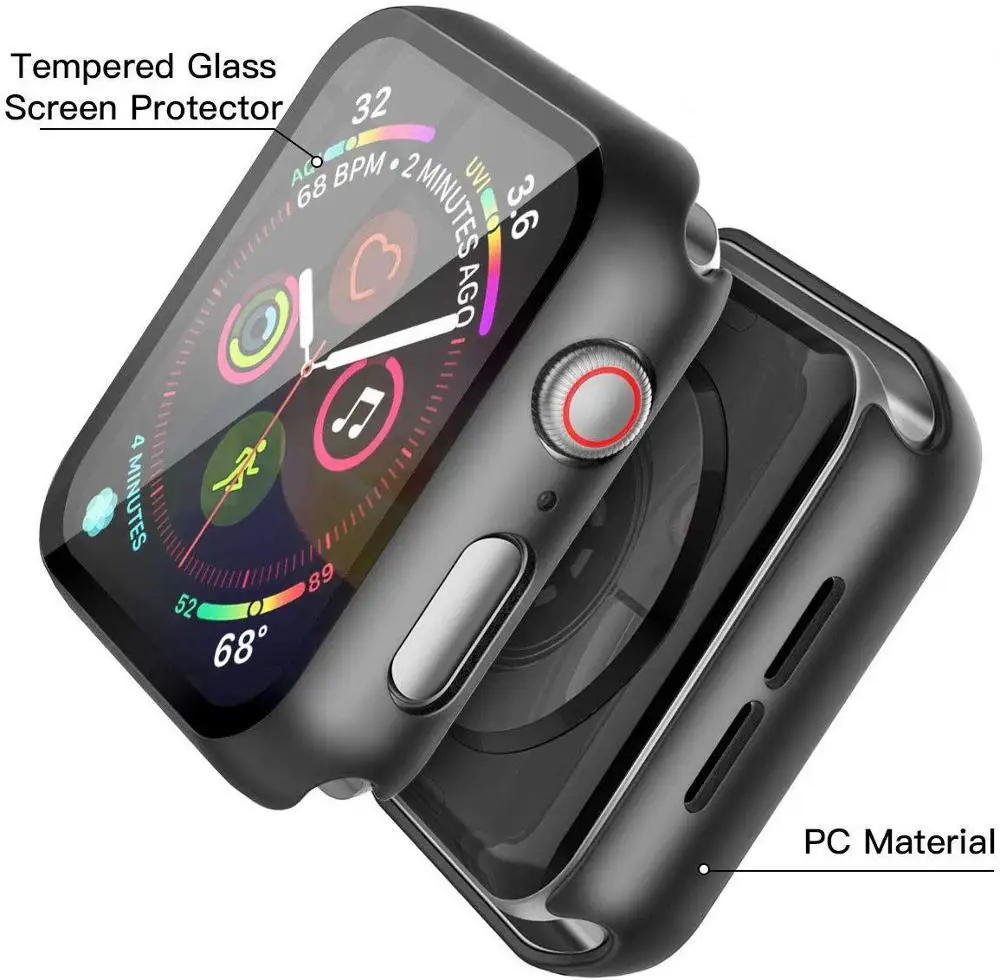 Чехол 3D 9H защита экрана Бампер Покрытие стекло 5 44 мм 40 Iwatch 42 38 Apple Watch 4 3 2 1 серия