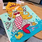 Детское полотенце-пончо, Хлопковое полотенце с капюшоном для серфинга и бассейна, мультяшный детский халат, детский пляжный банный халат, быстросохнущий, для путешествий, пляжа, спорта