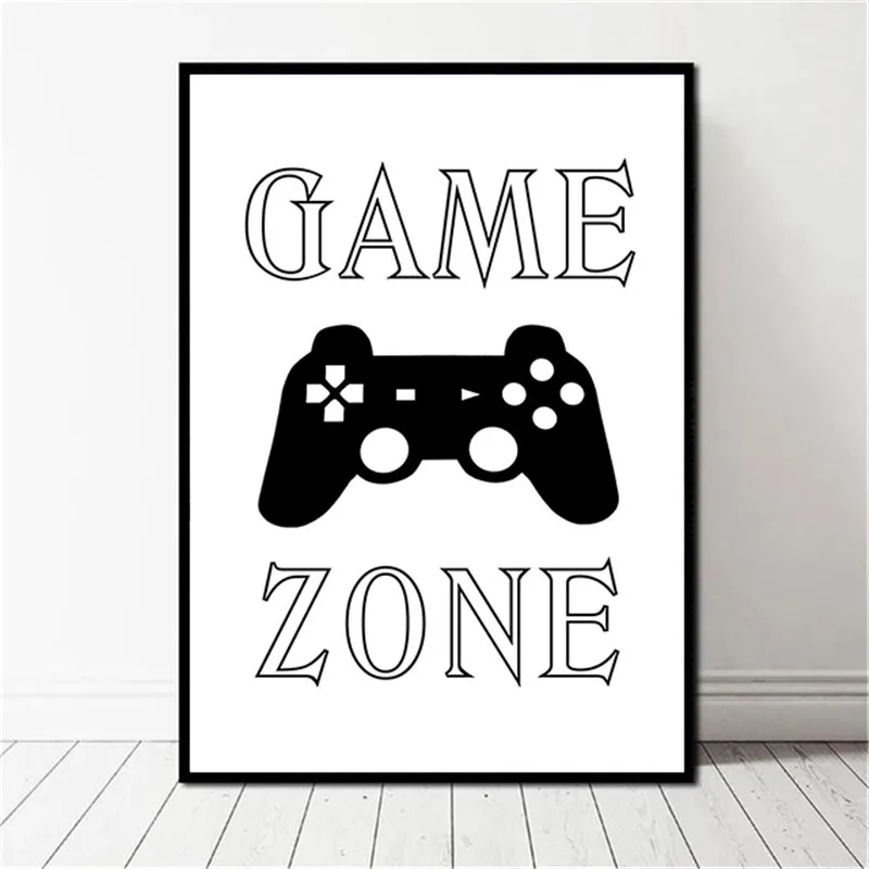 

Black and White Abstract Gamepad Poster Game Handle Canvas Painting for Living Room Decoration Wall Art Teen Room Decor Picture