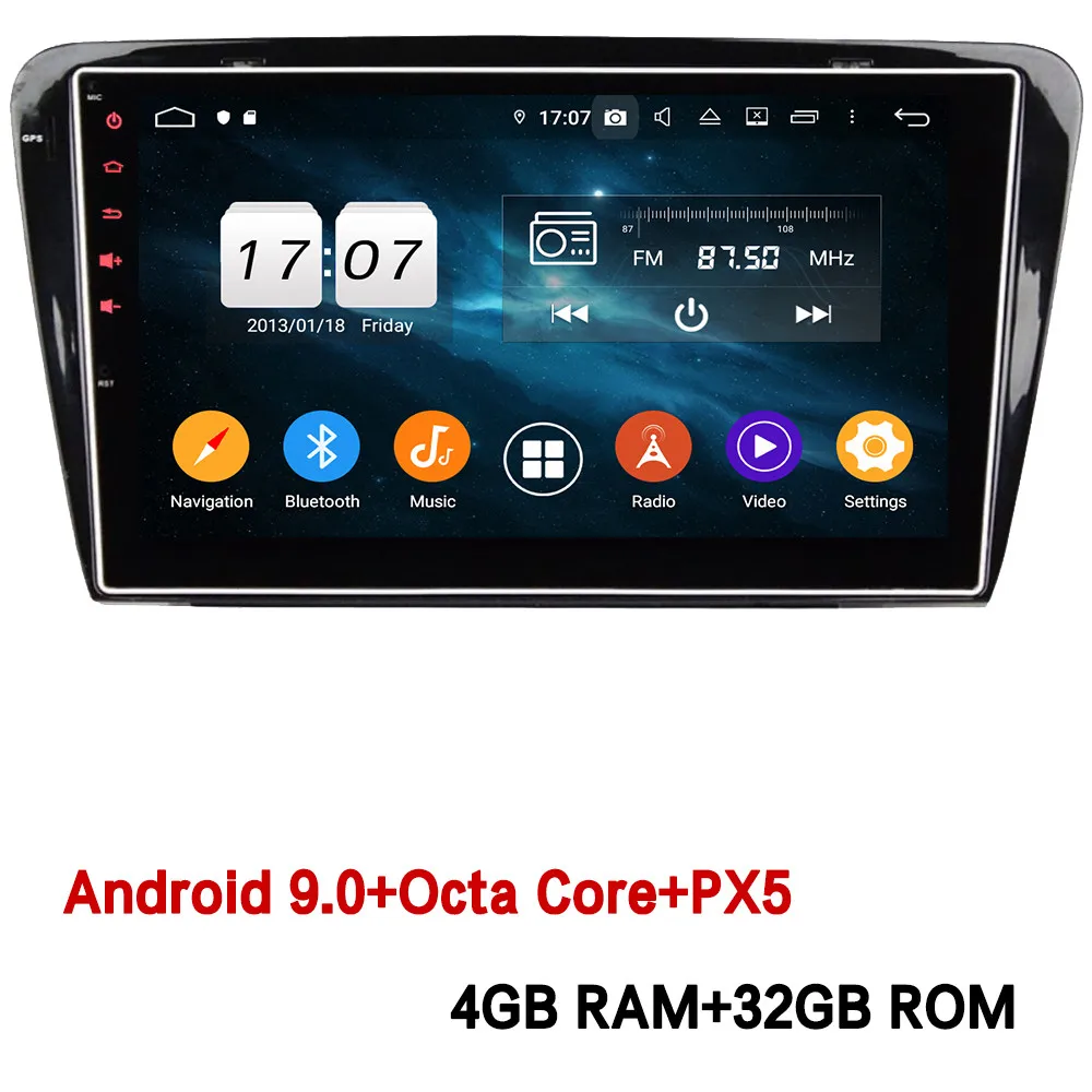 4GB RAM x 32GB ROM Klyde 10," ips 4G Android 9,0 Восьмиядерный 4 Гб ОЗУ 64 Гб ПЗУ DSP BT автомобильный DVD мультимедийный плеер радио для Skoda Octavia A7 - Цвет: 4GB RAM x 32GB ROM