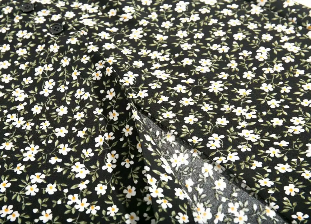 Bazaleas тонкая юбка миди с запахом винтажная ромашками черная для женщин высокой