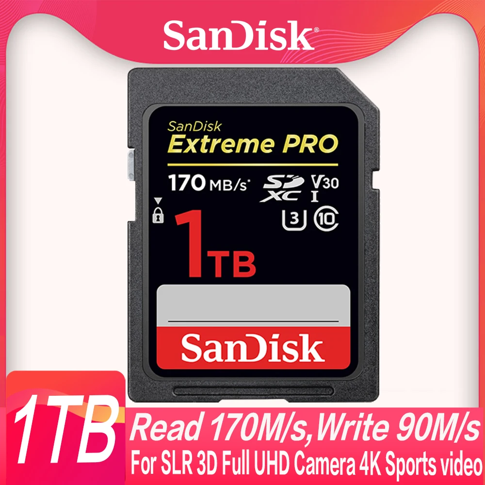 SanDisk Extreme PRO U3 V30 4K 1 ТБ 512 Гб 64 128 ГБ 256 SDXC SDHC UHS-I Class10 32 95 м/с карта памяти SD для SLR 3D