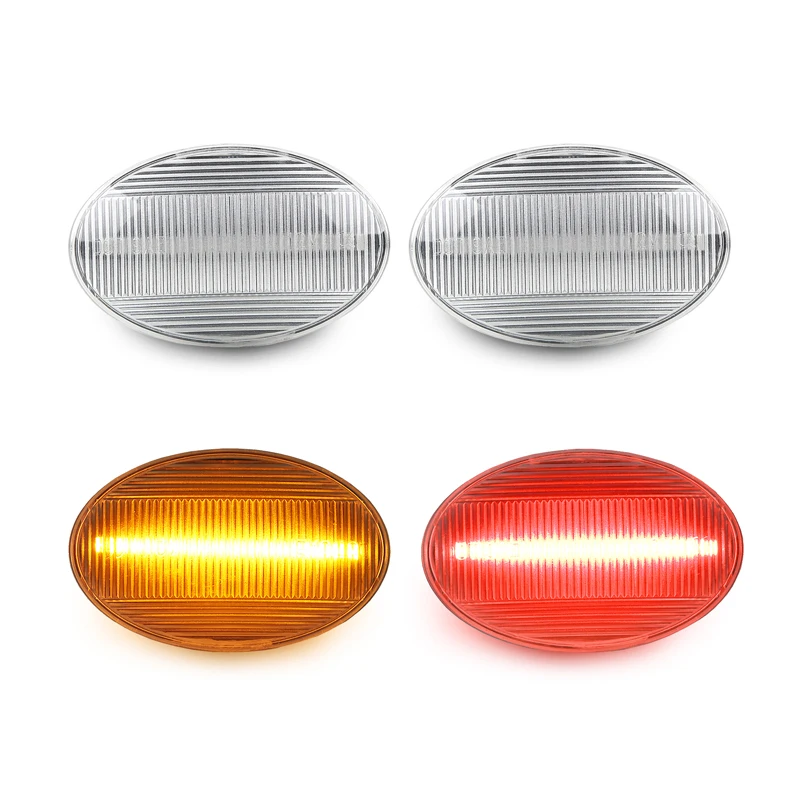 

4PCS Amber Red LED Front Rear Bumper Side Marker Fender Repeater Light For F350 F450 F550 Super Duty 1999-2010