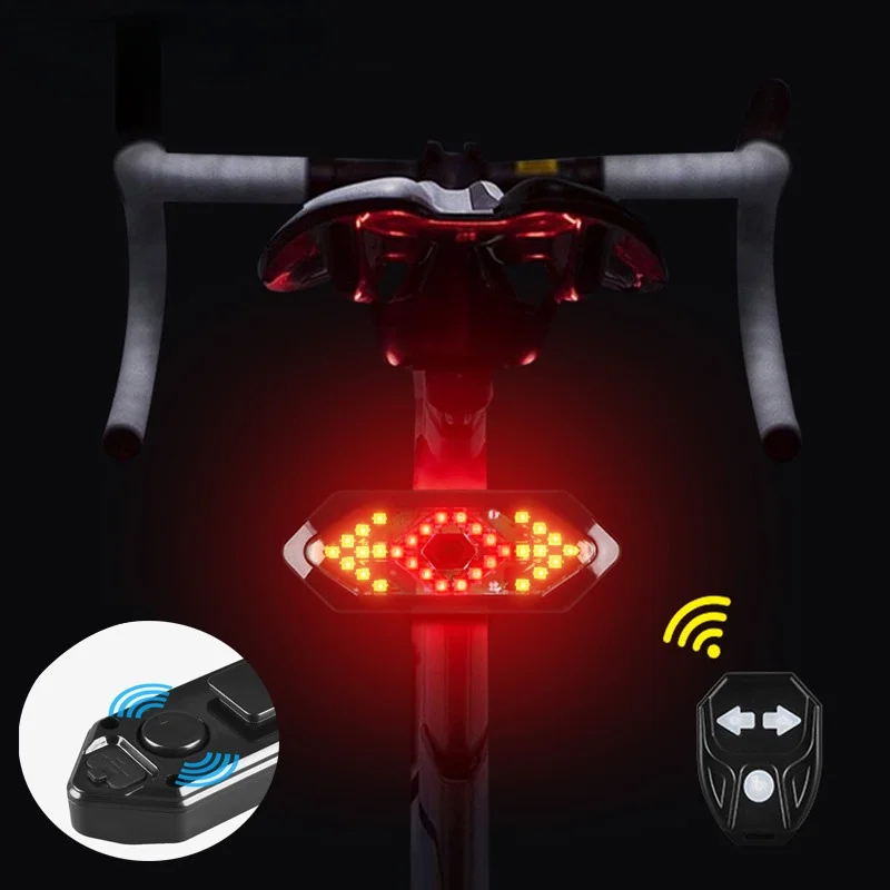 

Bicycle turn signal remote control Bicycle direction indicator LED tail light rechargeable bicycle tail light with horn