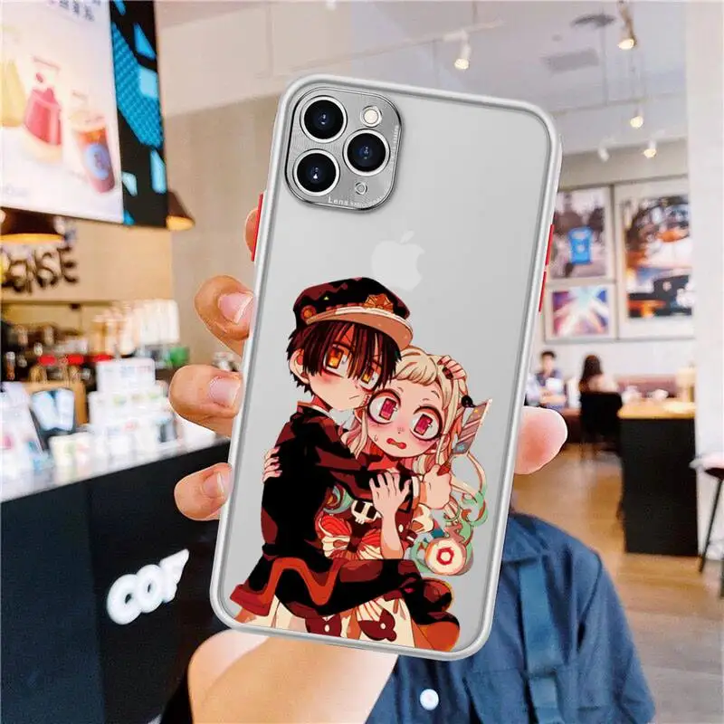 

Japan Toilet Bound Hanako Kun Phone Cases For iphone 12 11 Pro Max Mini XS 8 7 Plus X SE XR Matte Transparent Light white Cover