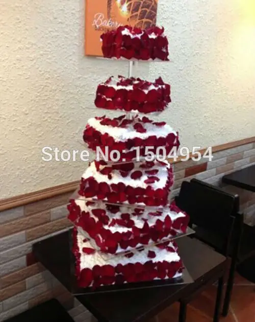 HMROVOOM квадратная 6-уровневая акриловая подставка для кексов/акриловая торта | Дом