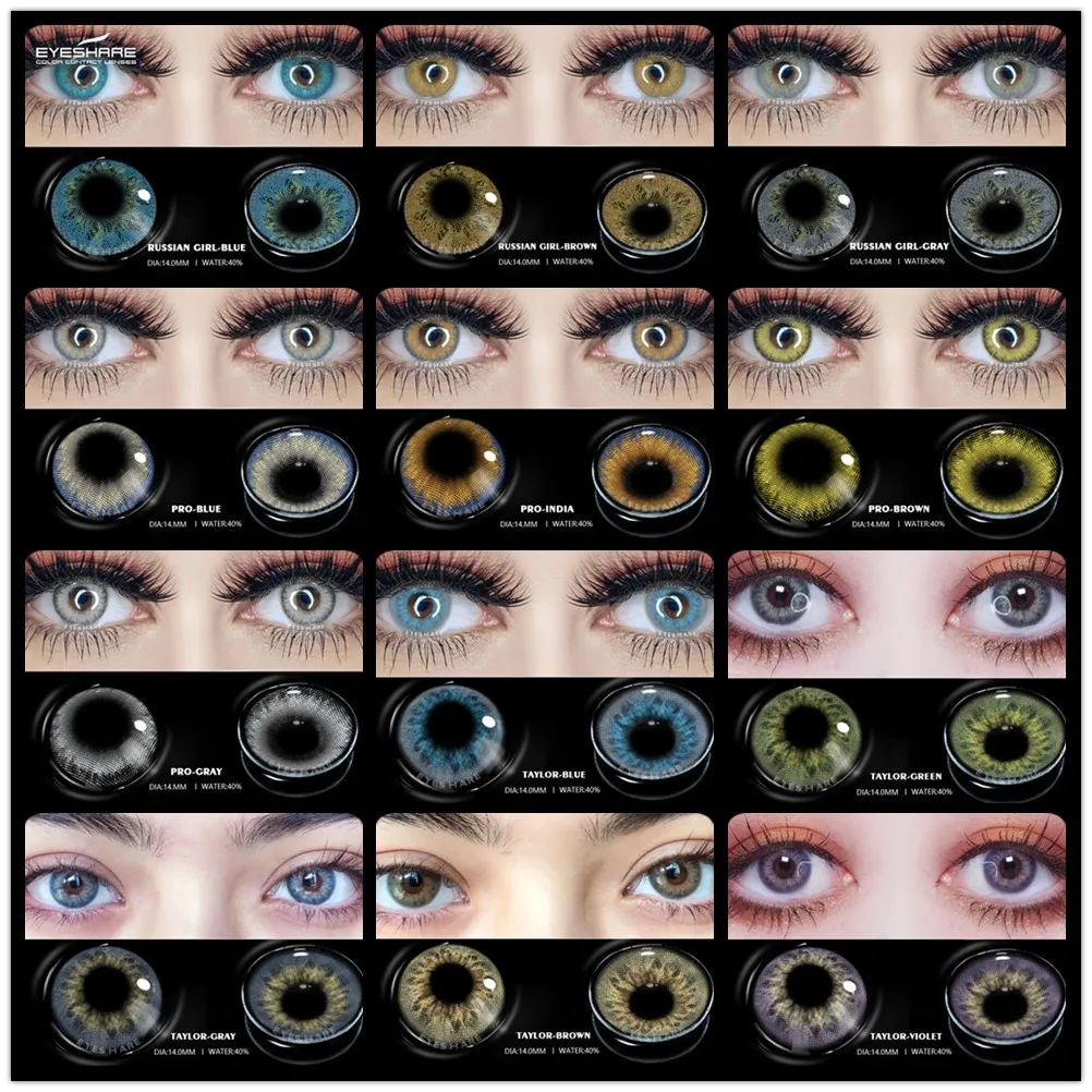 

EYESHARE Color Contact Lenses for Eyes Russian Girl Series Colored Contacted Lens 1 Pair Contact Lenses Eye Pupils Beauty Makeup