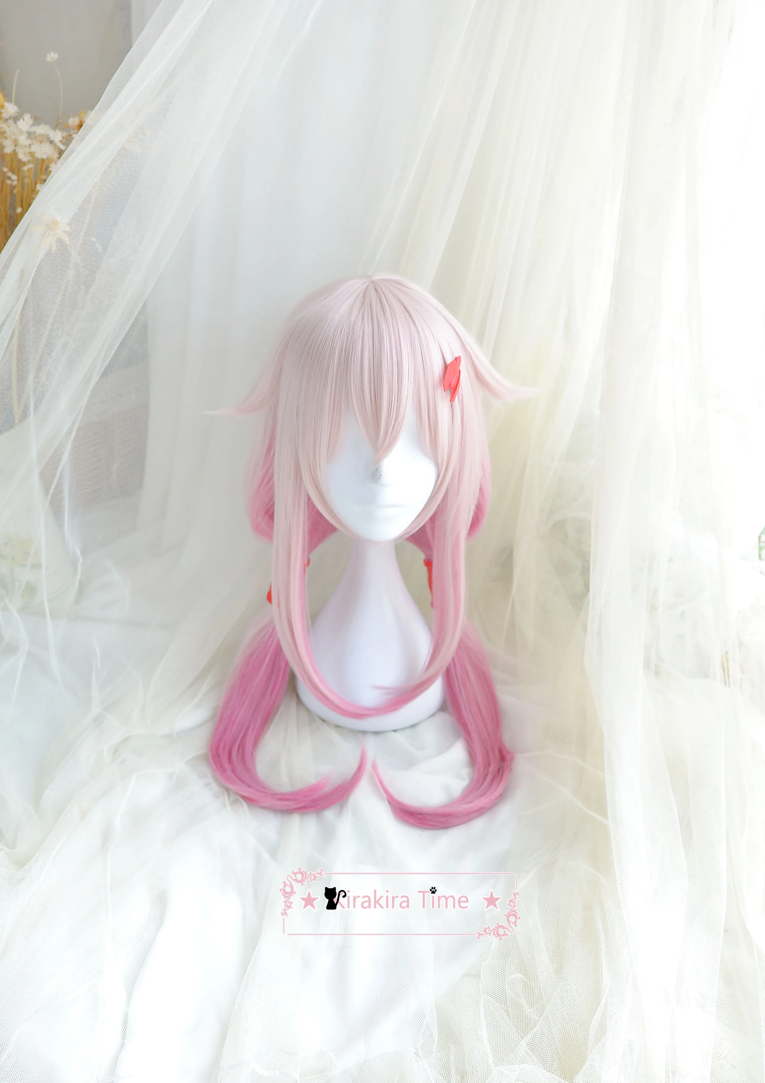 Парик для косплея Yuzuriha Inori из аниме Виная Корона Длинные розовые заколки волос на