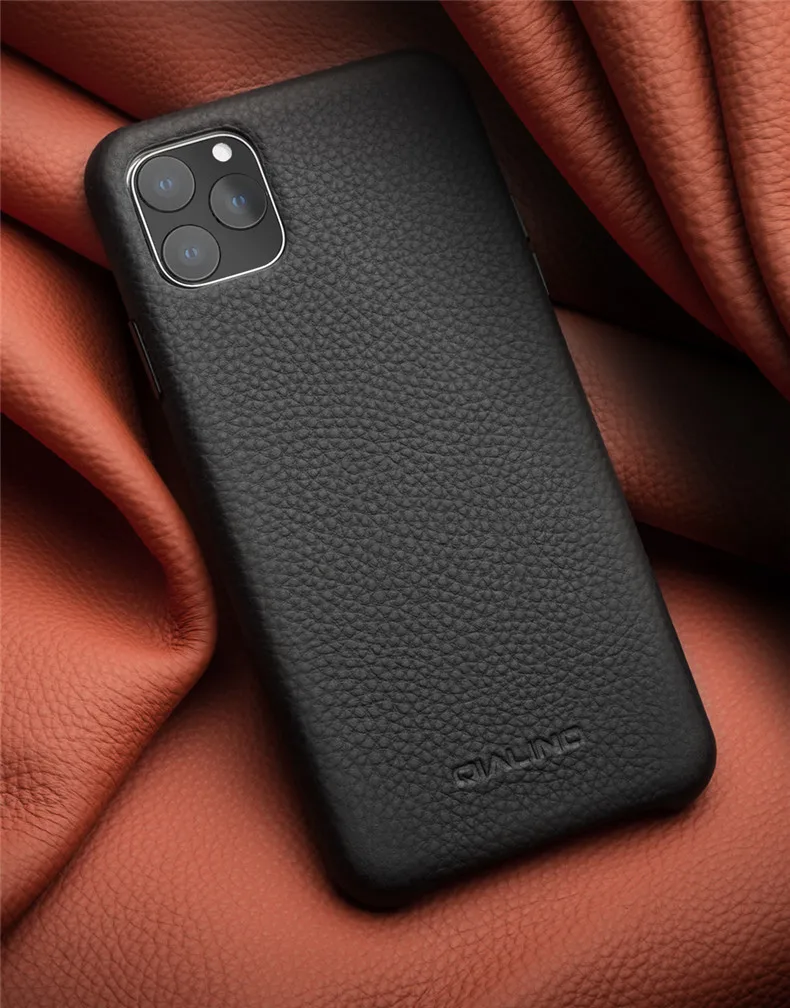 Qialino бренд натуральная кожа флип чехол для iPhone 11 Pro Max натуральная коровья кожа задняя крышка для iPhone11 полный край защиты
