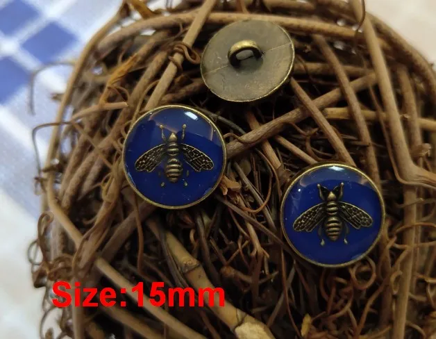 NO7 size 14mm yellow Оптом 10 штук New bee металлические бронзового капельного масла, пиджак, рубашка, свитер пуговицы пальто кнопка 1,4 см 14 мм - Цвет: NO7 size 14mm yellow