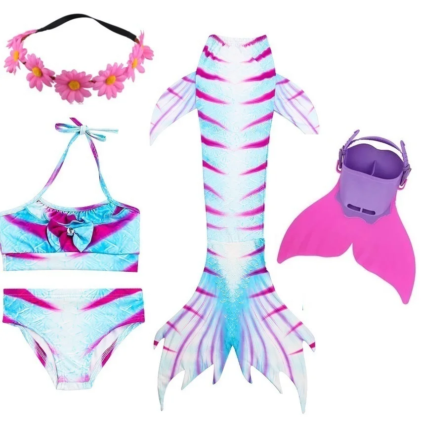 Плавающие хвосты маленькой русалки хвост с монофина Флиппер Детский костюм для