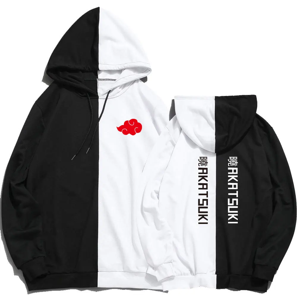 

Толстовка Мужская/Женская Двухцветная с принтом, Модный пуловер в стиле хип-хоп, Свитшот оверсайз, уличная одежда в стиле аниме, осень 2021