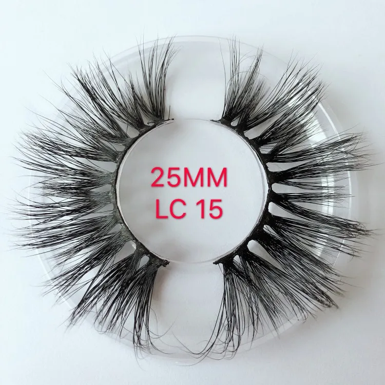 25mm LC15 10 пар длина 25 мм норковые ресницы Экстра длинные 3 норковые ресницы большие драматические перекрещивающиеся пряди ресницы натуральные ресницы расширение - Цвет: 25mm LC15