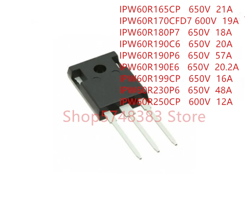 10 шт./лот IPW60R165CP IPW60R170CFD7 IPW60R180P7 IPW60R190C6 IPW60R190P6 IPW60R190E6 IPW60R199CP IPW60R230P6 IPW60R250CP TO