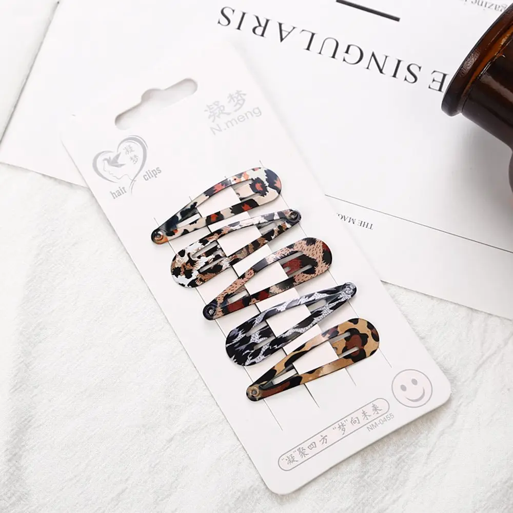 5 шт./лот женские металлические леопардовые заколки для волос девочек