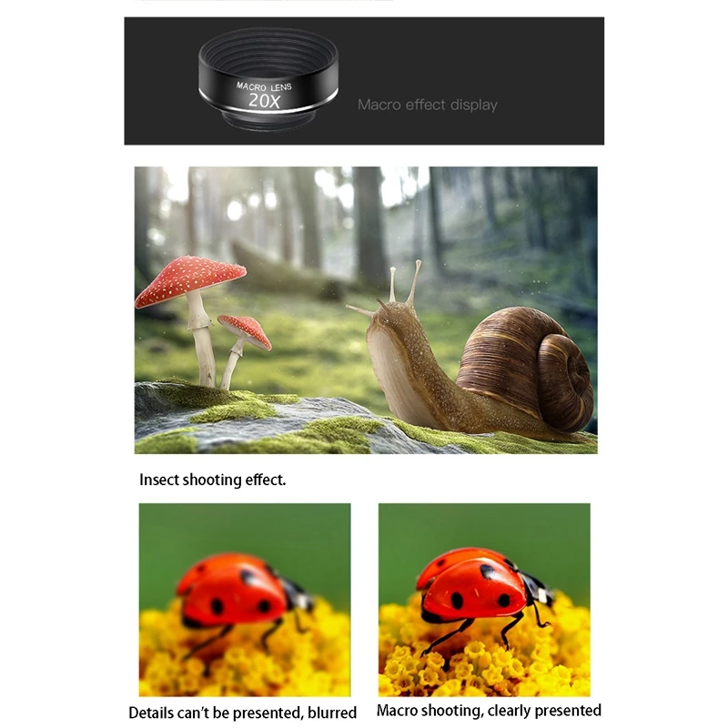 

6 in 1 Mobile Phone Lens Set Wide-Angle Lens Macro Lens Fisheye 2X Doubled CPL Star Lens