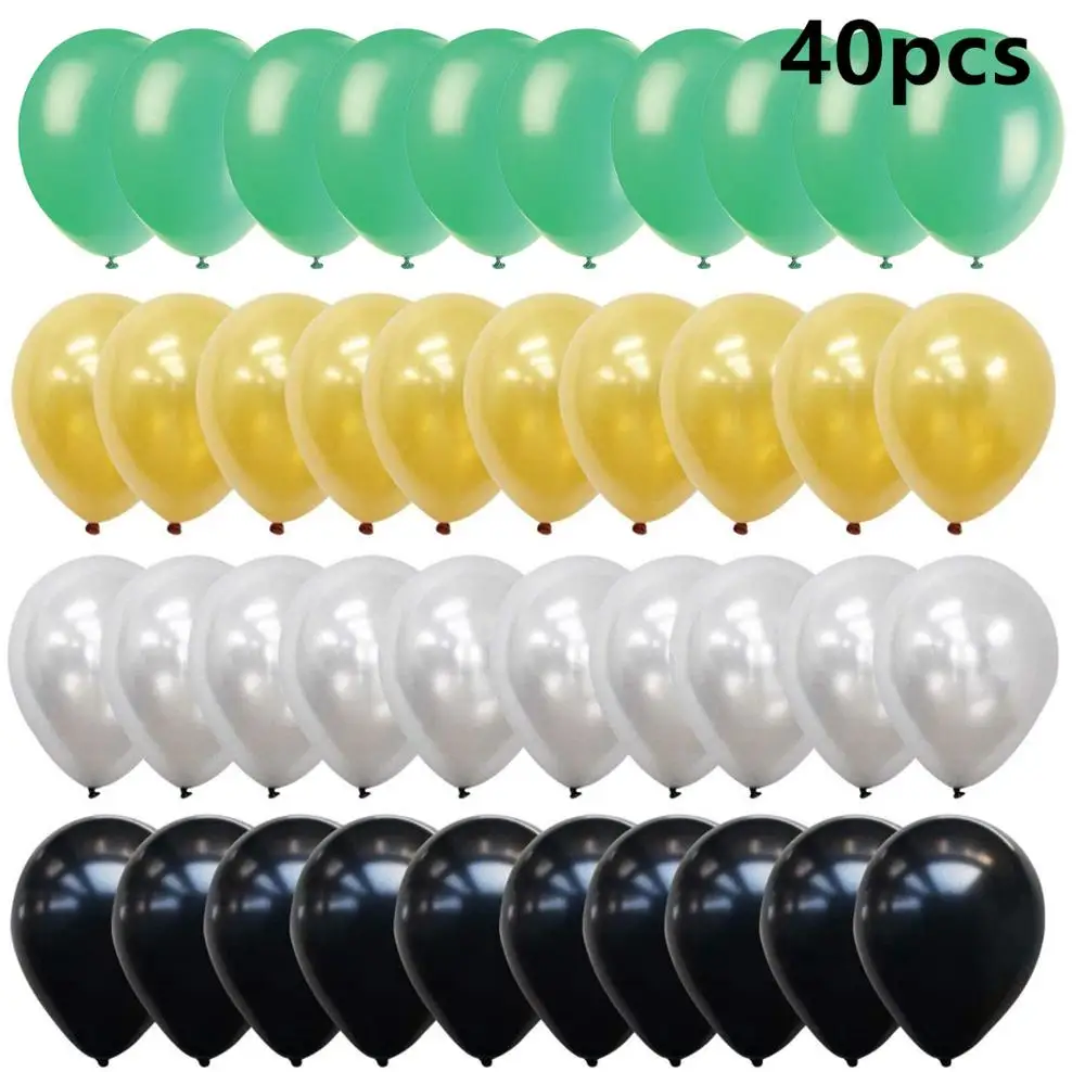 Золотые черные и Серебристые шары зеленый шар для выпускного вечера свадьбы
