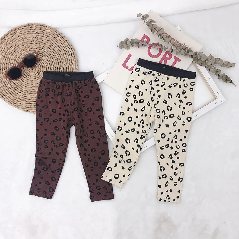 Детские леггинсы 2019 осенние корейские для девочек Длинные обтягивающие штаны с