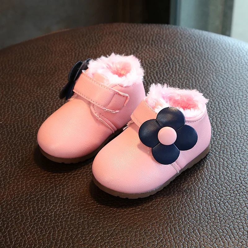 

Новинка 2022, зимняя обувь для малышей, модные сапоги для девочек с цветами, ботильоны для маленьких детей с плюшевой подкладкой, зимние сапоги для детей от 6 месяцев до 3 лет