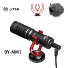 BOYA MM1 BY-MM1 MM1 + профессиональный микрофон для видеосъемки, Vlog Mic для карданного телесуфлера, цифровой зеркальной камеры, записи смартфона