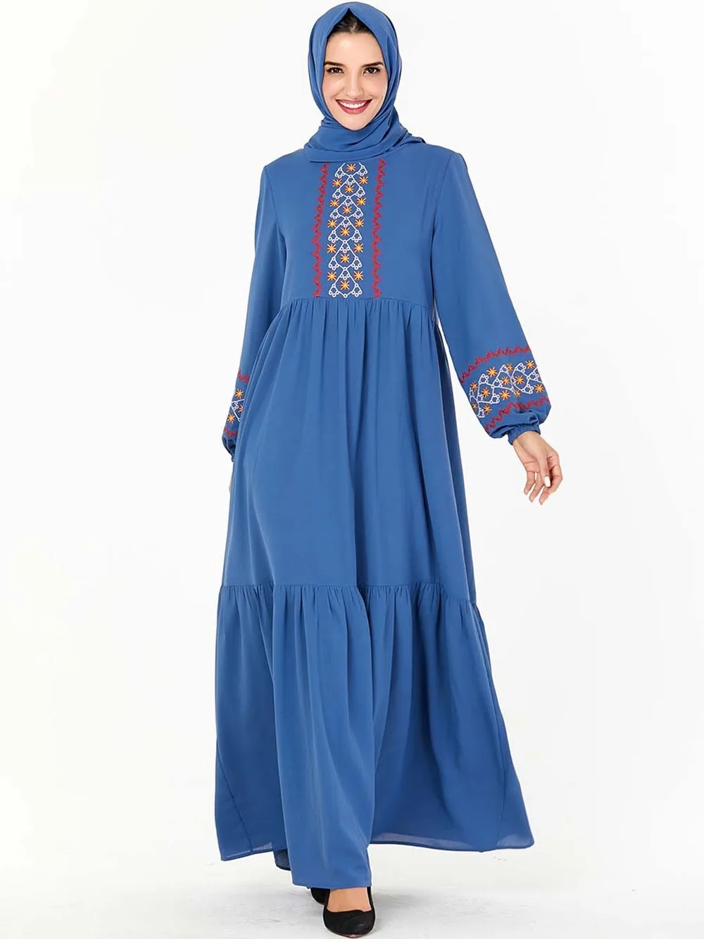 Мусульманские женщины с длинным рукавом Дубайский хиджаб золото бархат зеленый