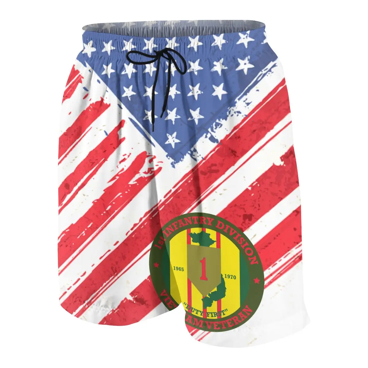 

1st Infantry Division Vietnam Veteran Casual Shorts Fitness Summer Cool Short Pants Jogger Workout Teen Beach Breeches