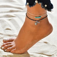 yada silver color starfishturtle anklets yoga for women foot handmade ankle barefoot sandals starfish bracelet ankle at200072